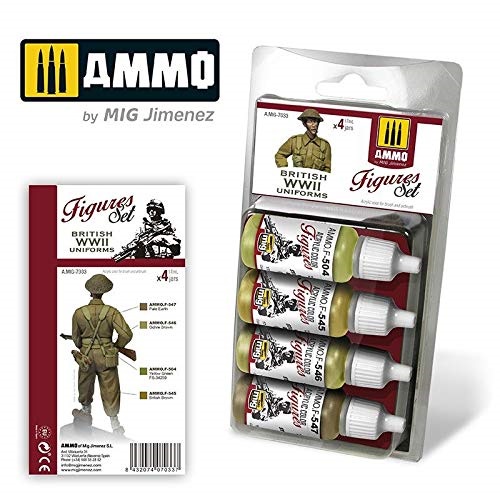 Ammo Mig A.MIG7033 British WWII Uniforms Acrylic Paint Set